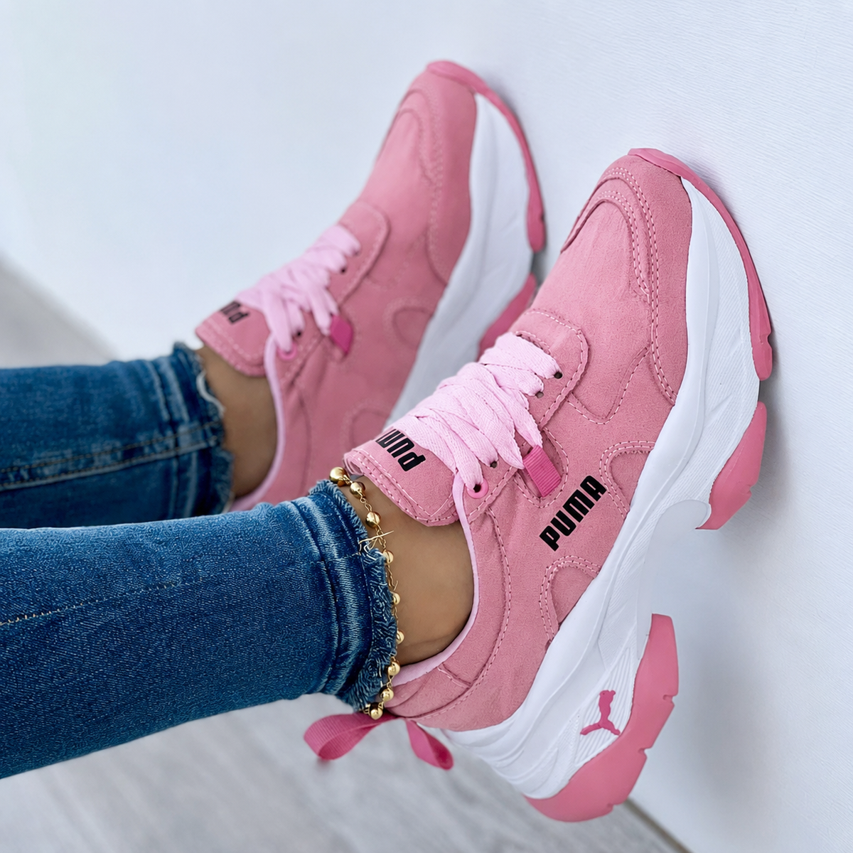 Puma – Baskets pour femmes avec semelle chunky et fermeture à lacets | 1 achetée = 2 offerts