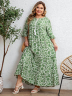 Azélie | Robe Longue Fleurie (Grande Taille)