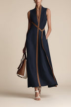 Lioréa | Robe Fluide Sans Manches à Col Montant
