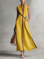 Lioréa | Robe Fluide Sans Manches à Col Montant