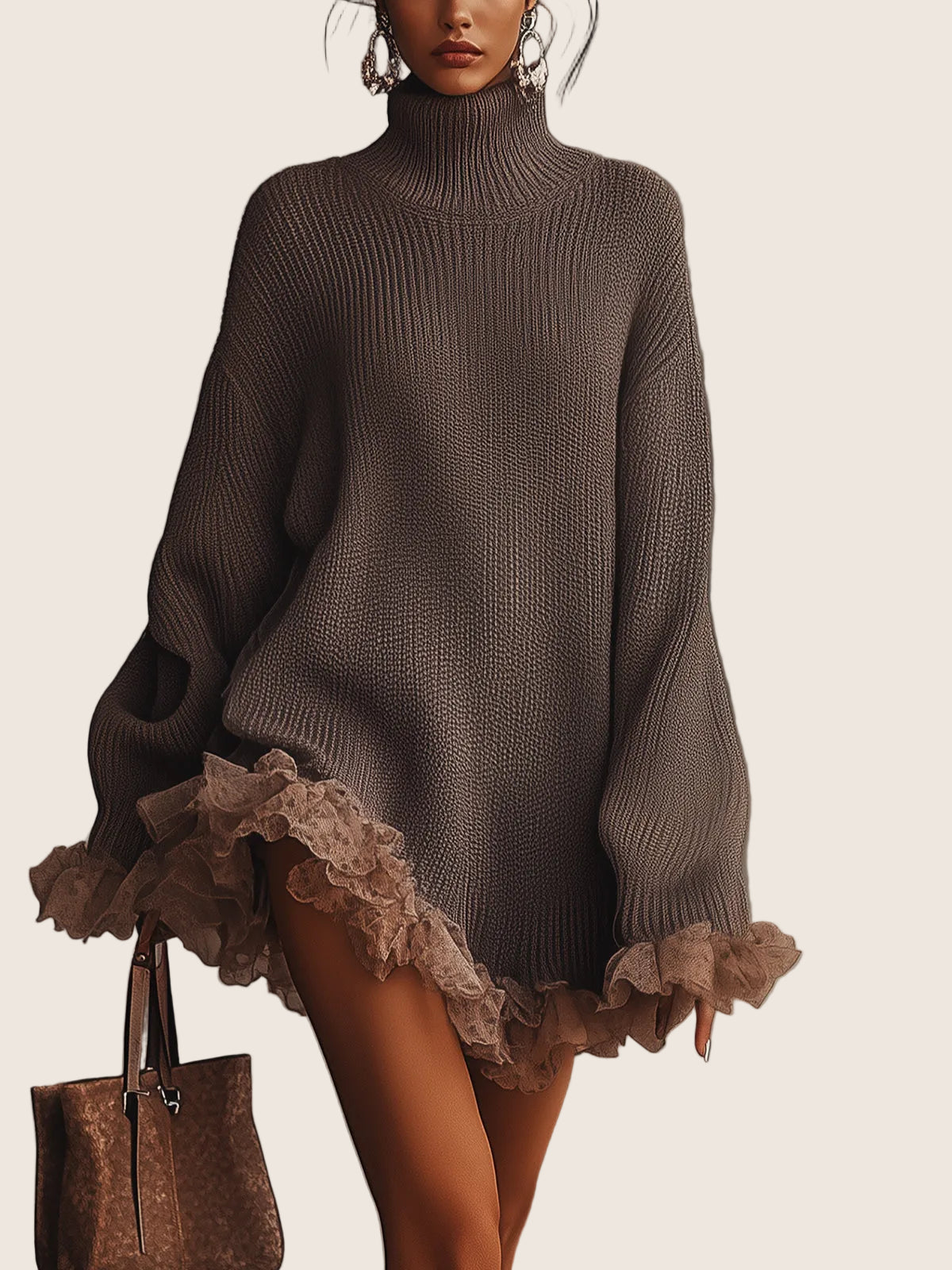 Élodie | Robe Pull à Volants