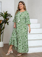 Azélie | Robe Longue Fleurie (Grande Taille)