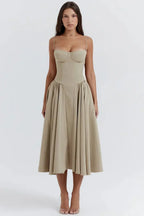Liorine | Robe Midi Corset Élégante