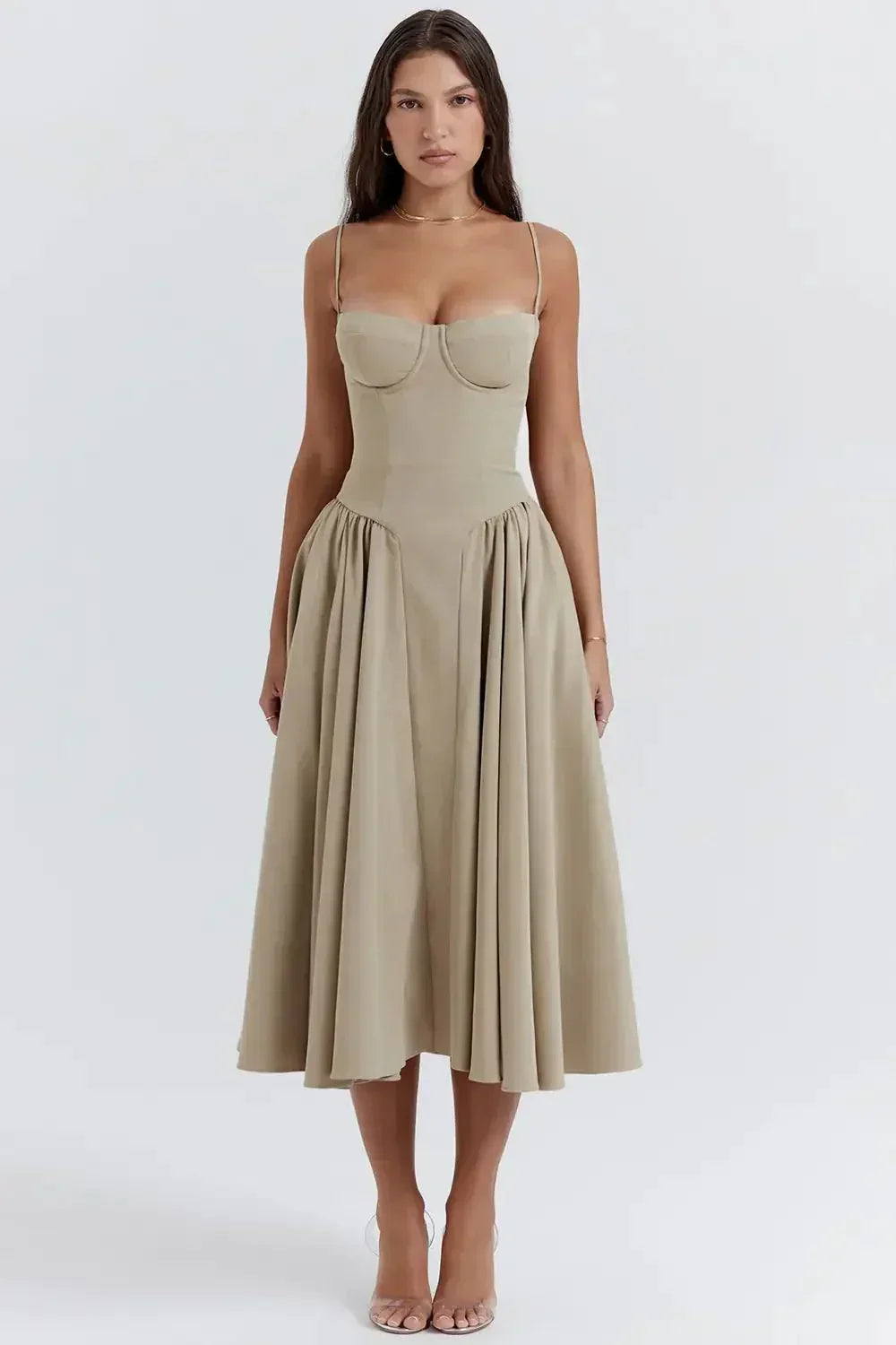 Liorine | Robe Midi Corset Élégante
