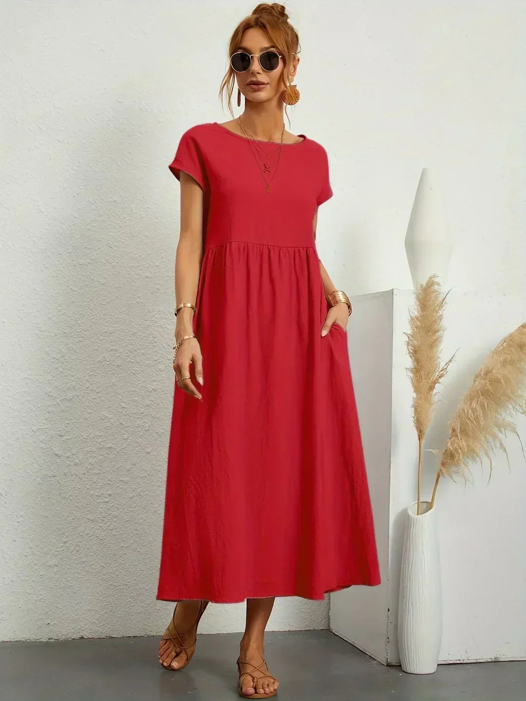 ROBE LÉGÈRE EN COTON DOUX AVEC POCHES