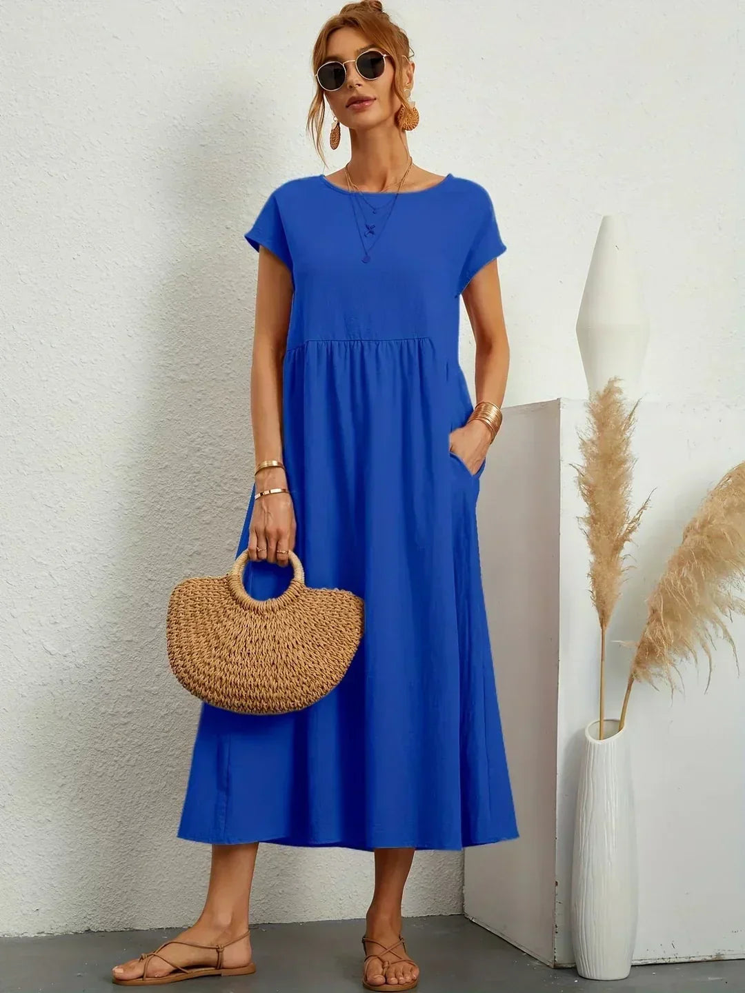 ROBE LÉGÈRE EN COTON DOUX AVEC POCHES