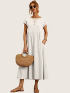 ROBE LÉGÈRE EN COTON DOUX AVEC POCHES