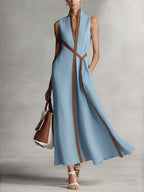 Lioréa | Robe Fluide Sans Manches à Col Montant