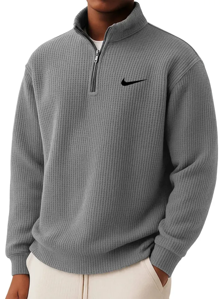 Léon | Pull en maille avec col zippé | 1 acheté = 1 offert