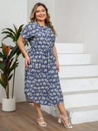 Noléa | Robe Midi Fluide à Imprimé Élégant (Grande Taille)