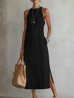 Jimena | Robe Midi à Col Mao