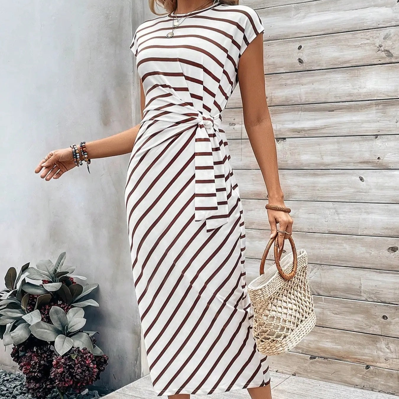 Zélina | Robe Ajustée à Nœud