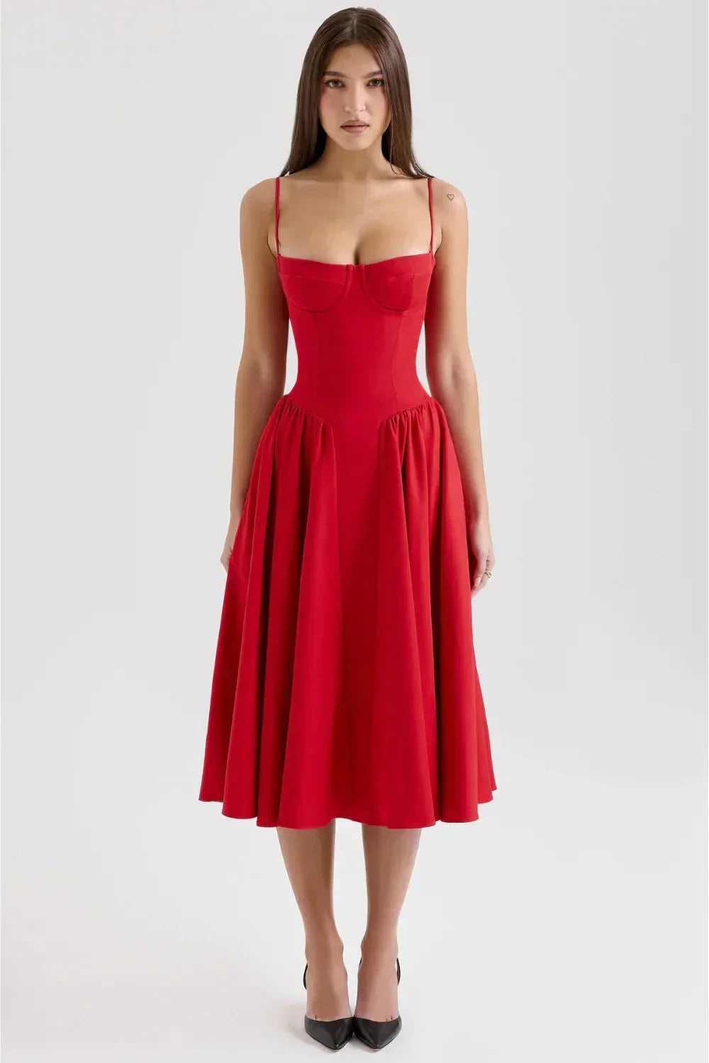 Liorine | Robe Midi Corset Élégante